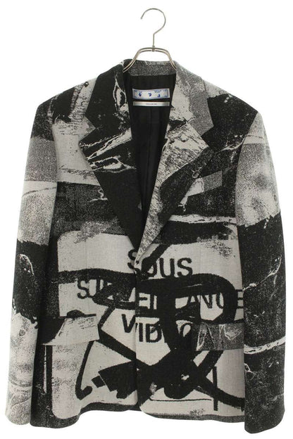 Off-White Tailored Jacket Black x White Size 48