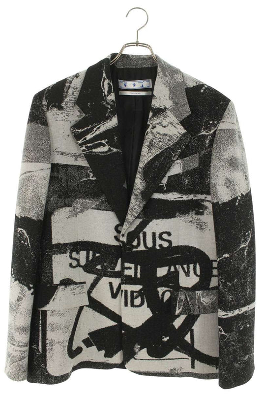 Off-White Tailored Jacket Black x White Size 48