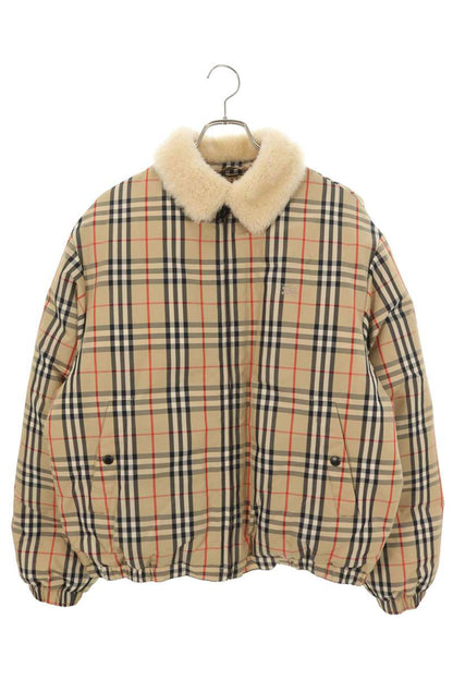 Supreme x Burberry 22SS Shearling Collar Down Puffer Jacket Beige Size M