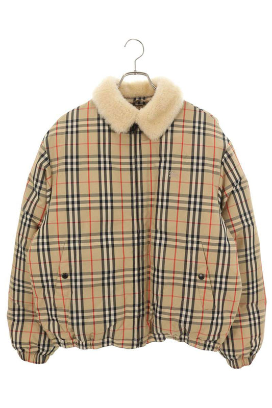 Supreme x Burberry 22SS Shearling Collar Down Puffer Jacket Beige Size M