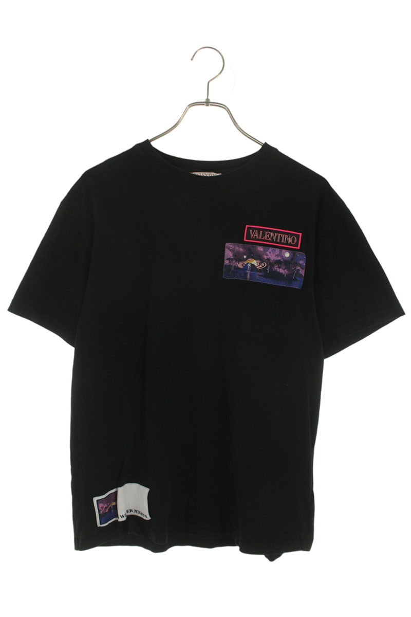 Valentino Logo Patchwork T-Shirt Black Size XS