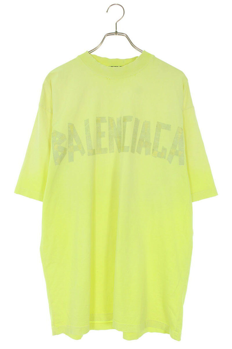 Balenciaga Logo T-Shirt Yellow Size S