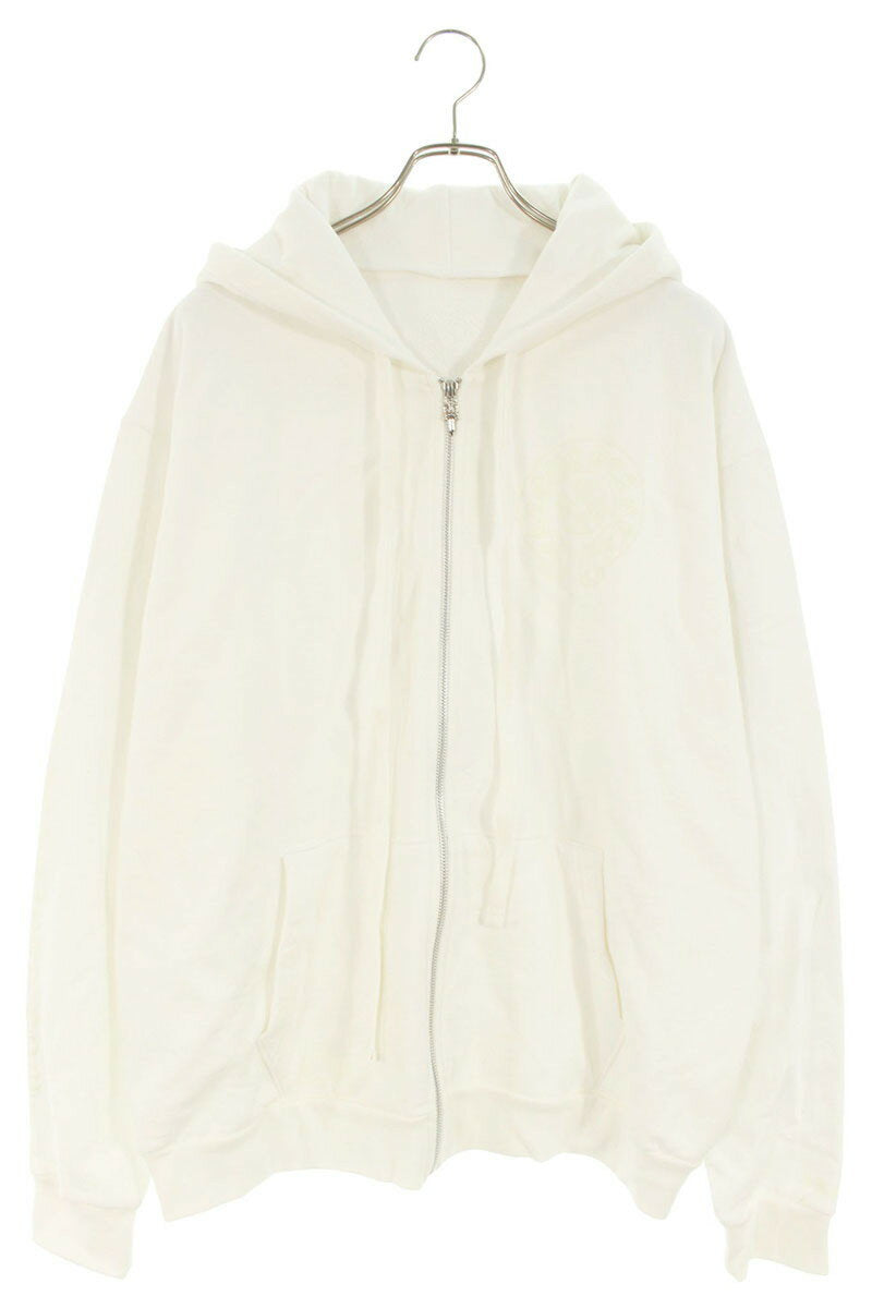 Chrome Hearts WWW.CHROMEHEARTS.COM HOODIE White x Silver Size L