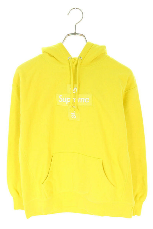 Supreme 20AW Cross Box Logo Hooded Sweatshirt Yellow Size S