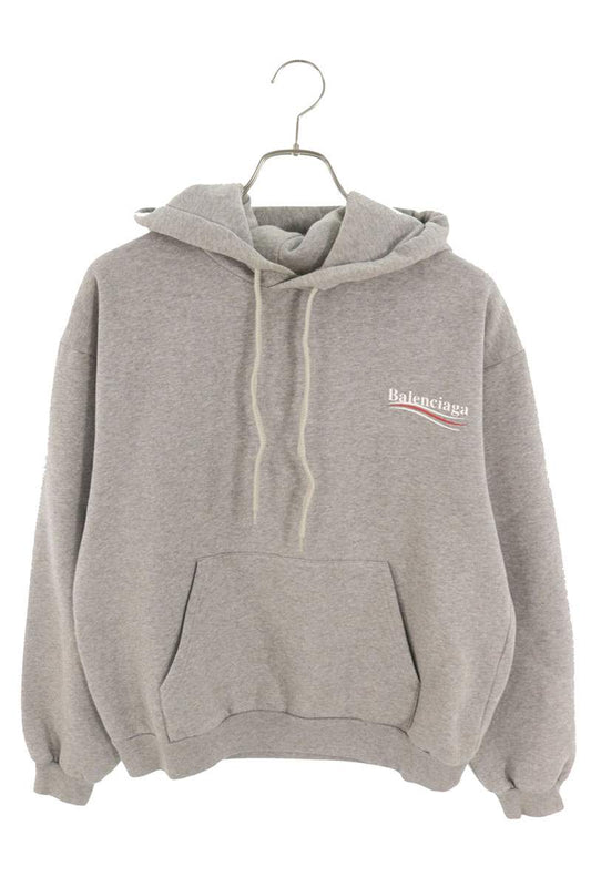 Balenciaga Logo Print Pullover Hoodie Gray Size XS