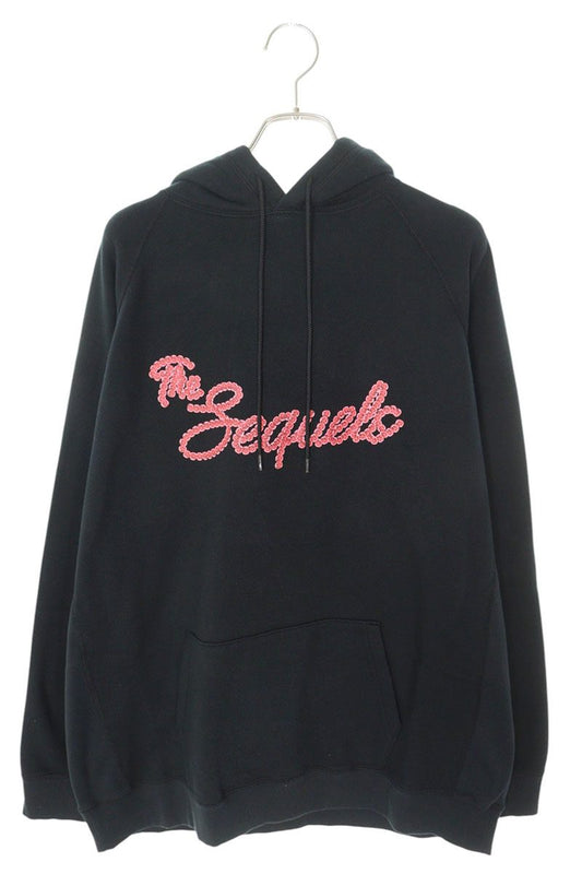 SEQUEL 23AW Logo Print Pullover Hoodie Black x Pink Size L