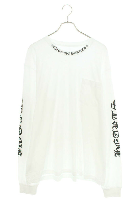Chrome Hearts Neck Logo Print Long Sleeve Tee White Size XXL