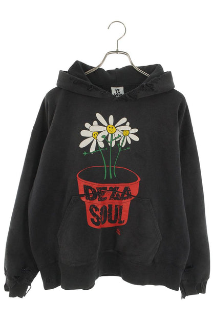 Saint Michael Vintage Print Hoodie Black Size L