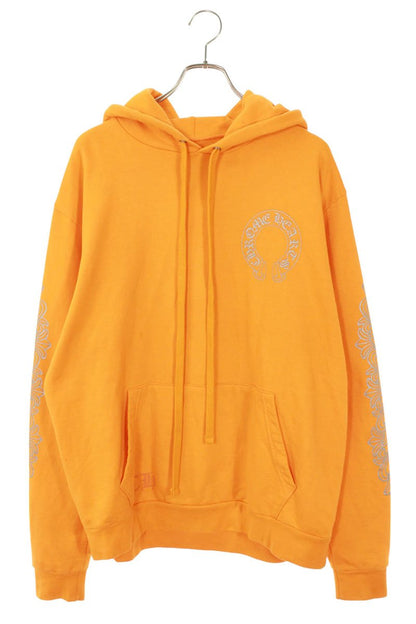 Chrome Hearts SWTSHRT PLVR Horseshoe Print Hoodie Orange x Silver Size M
