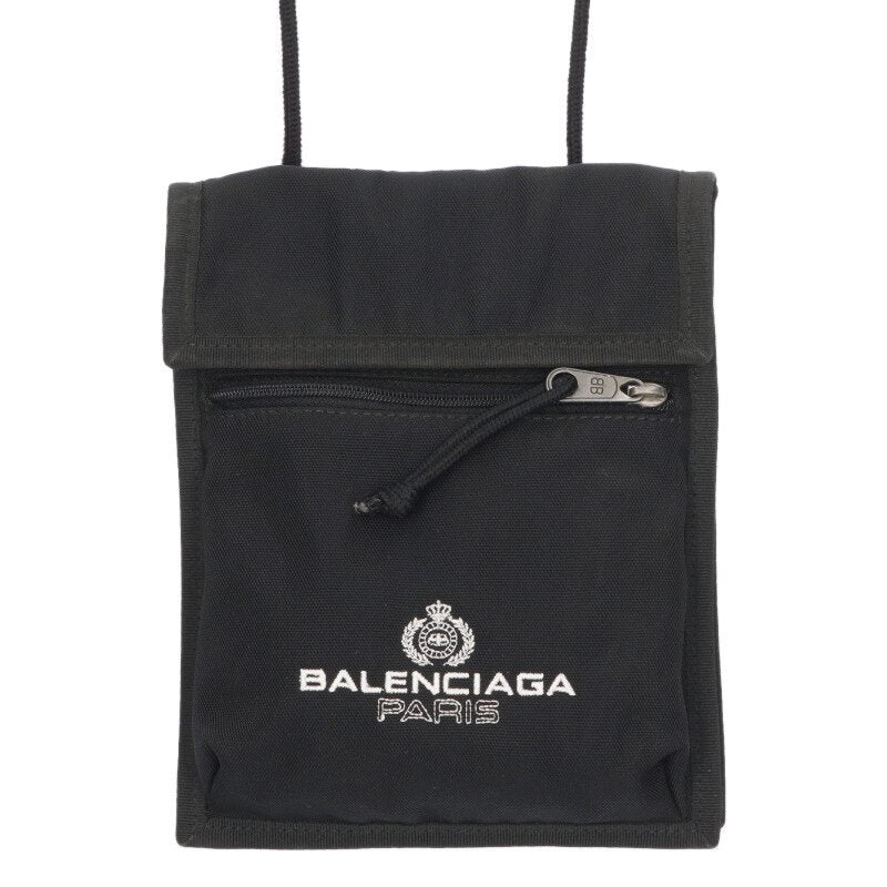 Balenciaga Explorer Logo Nylon Shoulder Bag Black One Size
