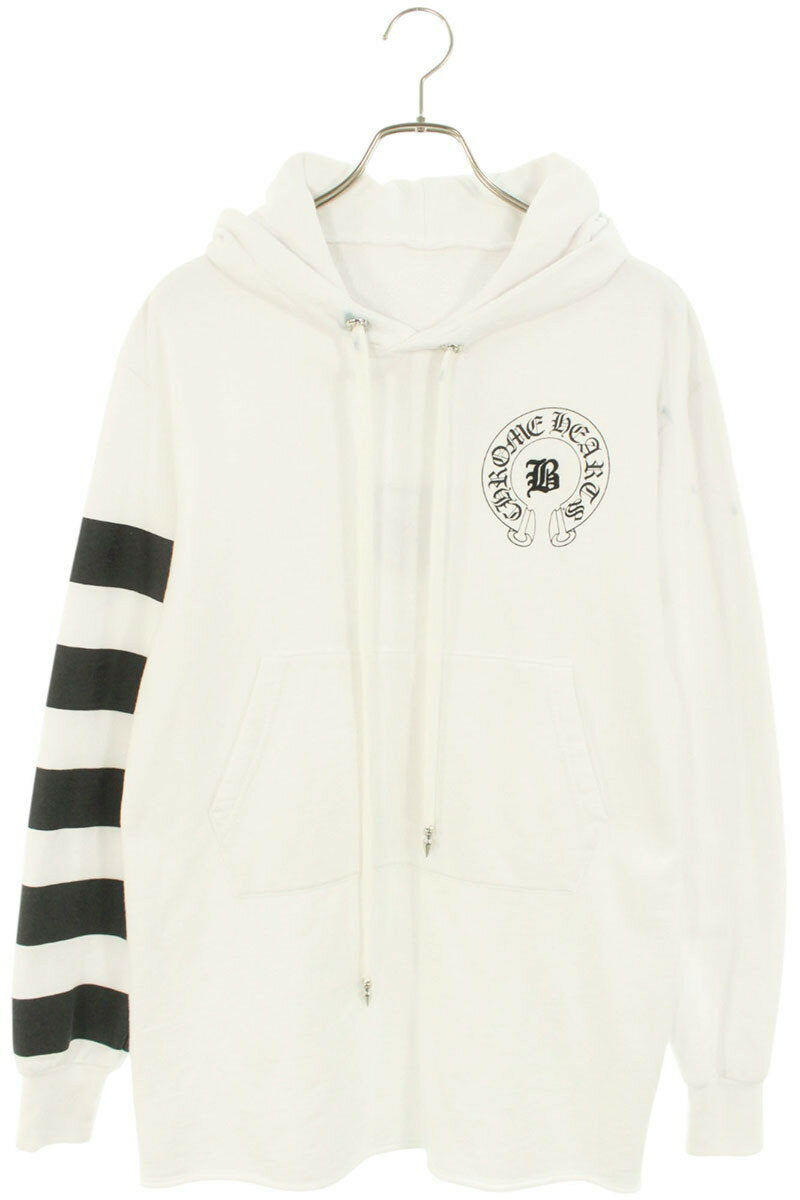 Chrome Hearts BELLA HD LNG Embroidered Logo Print Pullover Hoodie White Size M