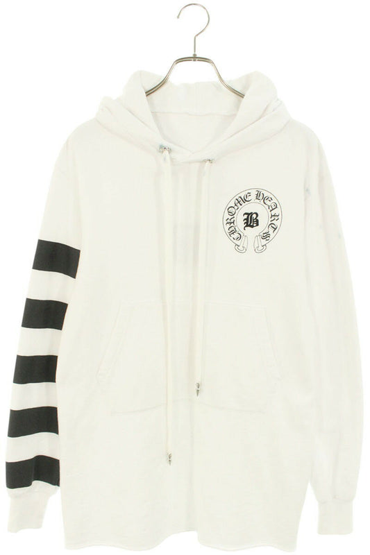 Chrome Hearts BELLA HD LNG Embroidered Logo Print Pullover Hoodie White Size M
