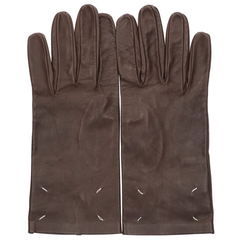 Maison Margiela 23AW Leather gloves Brown Size M