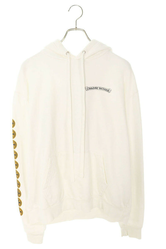 Chrome Hearts SWTSHRT PLVR Back Cross Print Pullover Hoodie White Size S