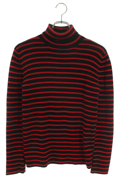 Saint Laurent Paris 15AW Boarder Knit Sweater Black x Red Size S