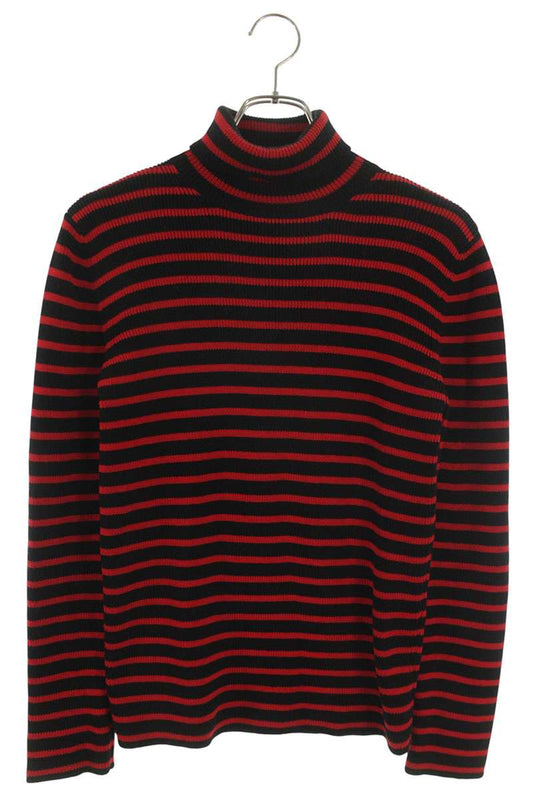 Saint Laurent Paris 15AW Boarder Knit Sweater Black x Red Size S