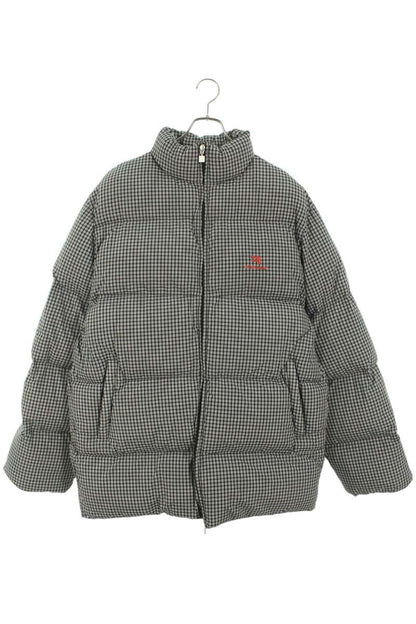 Balenciaga Logo Embroidered Down Jacket Gray Size S
