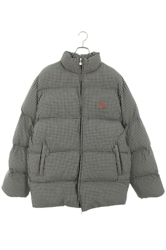 Balenciaga Logo Embroidered Down Jacket Gray Size S
