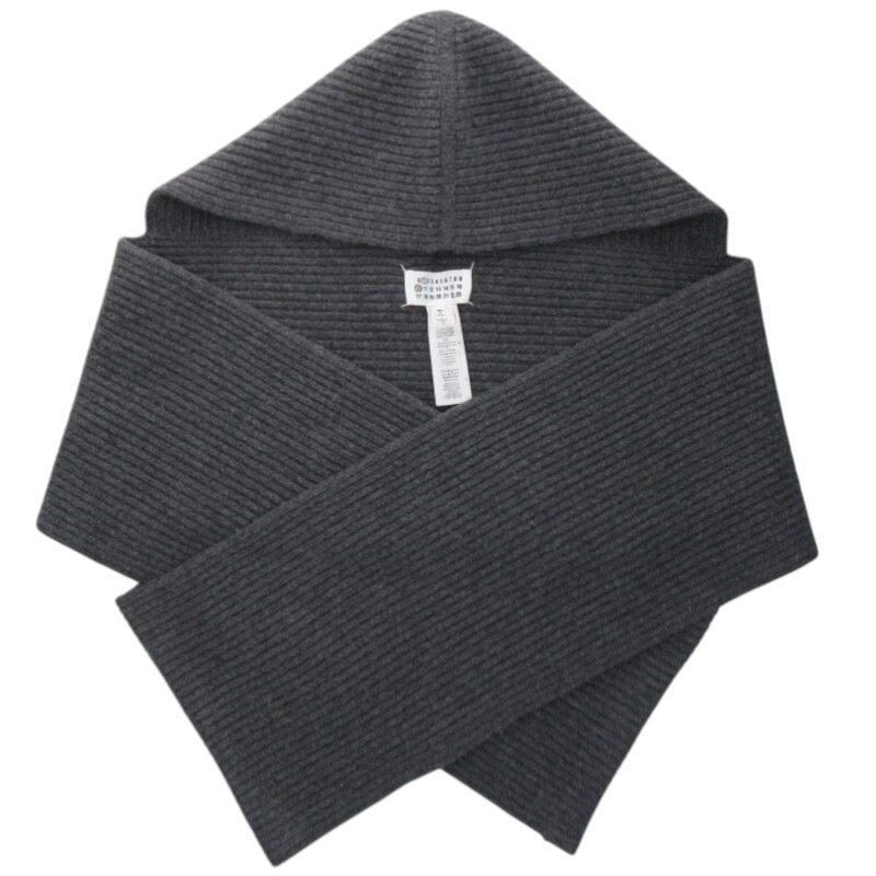 Maison Margiela 26SS Wool hooded scarf Gray Size S