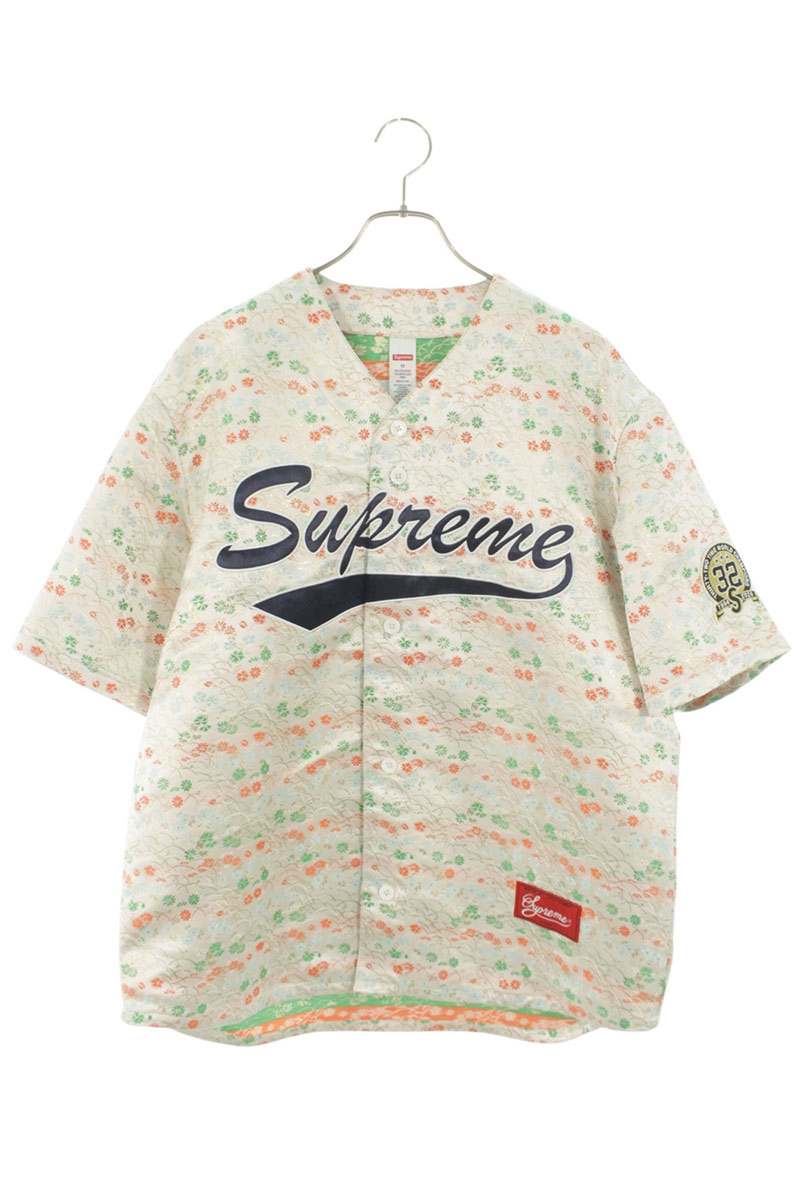 SUPREME Floral Jacquard Baseball Jersey White Size M