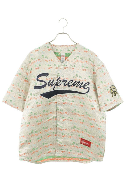 SUPREME Floral Jacquard Baseball Jersey White Size M