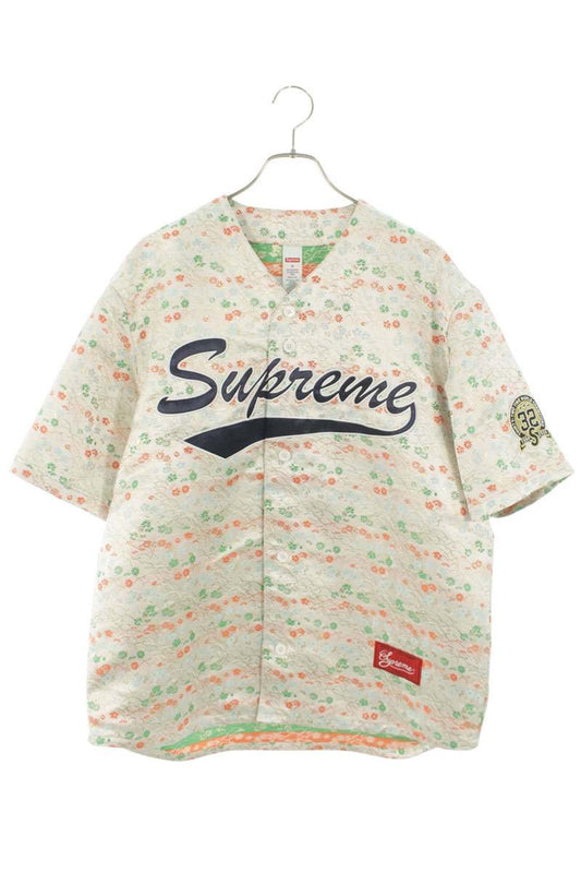 SUPREME Floral Jacquard Baseball Jersey White Size M