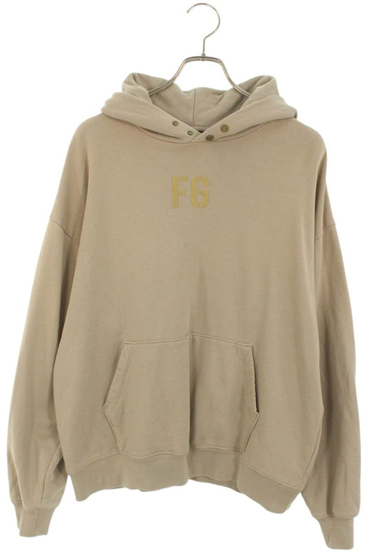 Vintage Fear of God Tops - FEAR OF GOD Logo Pullover Hoodie Beige Size S - Authentic Archive