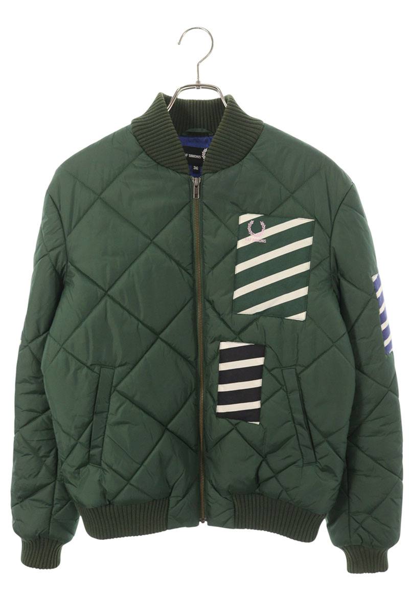 Fred Perry Logo Embroidered Blouson Green Size XS