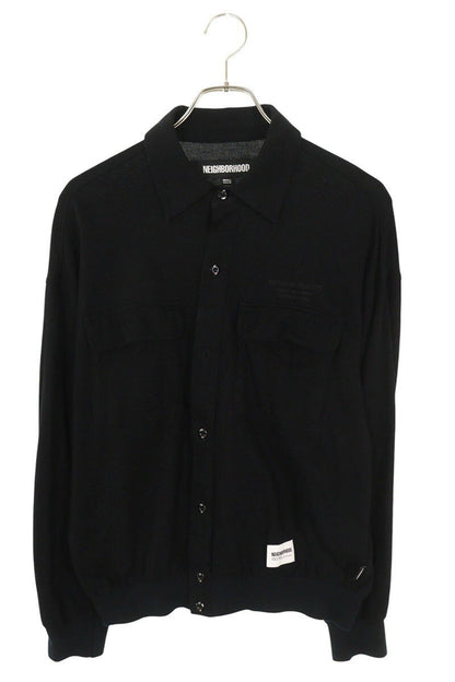 Neighborhood 24SS Logo Embroidered Long Sleeve Shirt Black Size S