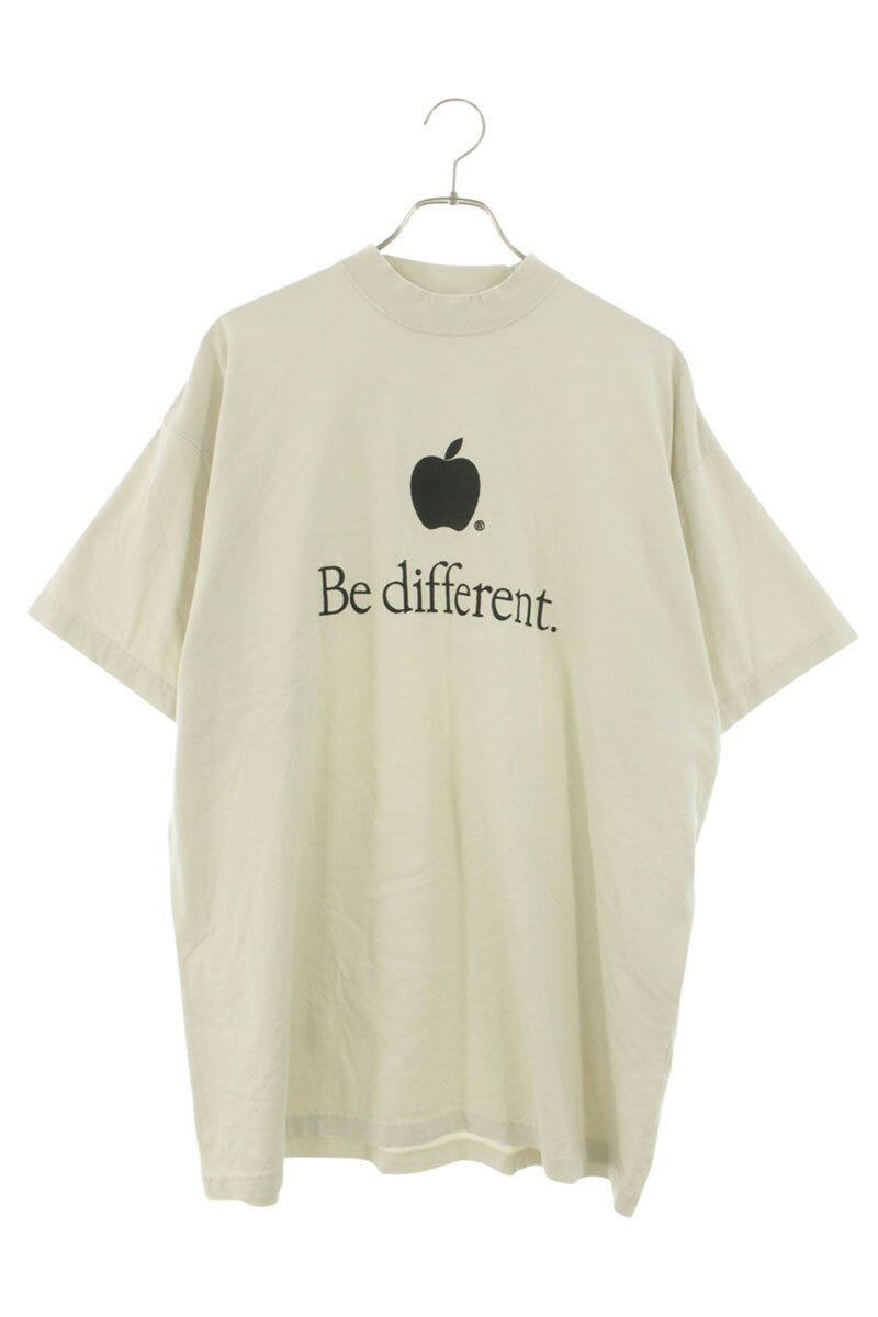 Balenciaga BEDIFFERENT Embroidered T-Shirt Beige Size S