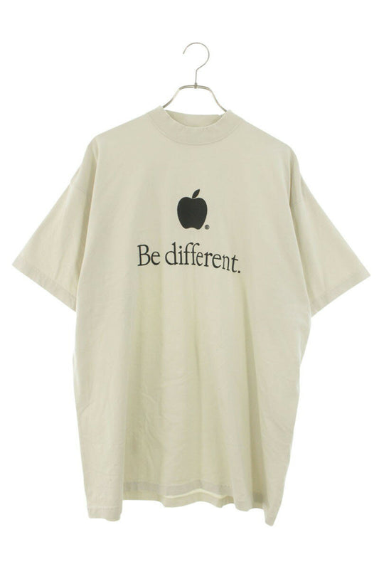 Balenciaga BEDIFFERENT Embroidered T-Shirt Beige Size S