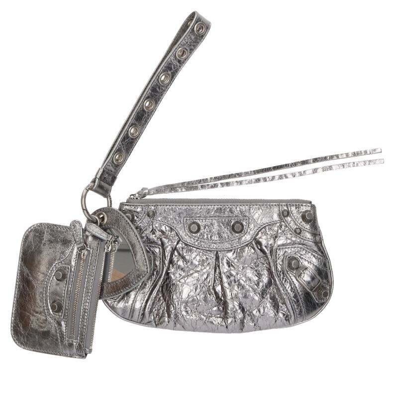 Balenciaga Luca Gaul Mini Multi Pouch Silver One Size