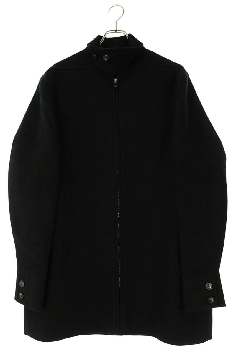 Rick Owens Melton Stand Collar Coat Black Size S