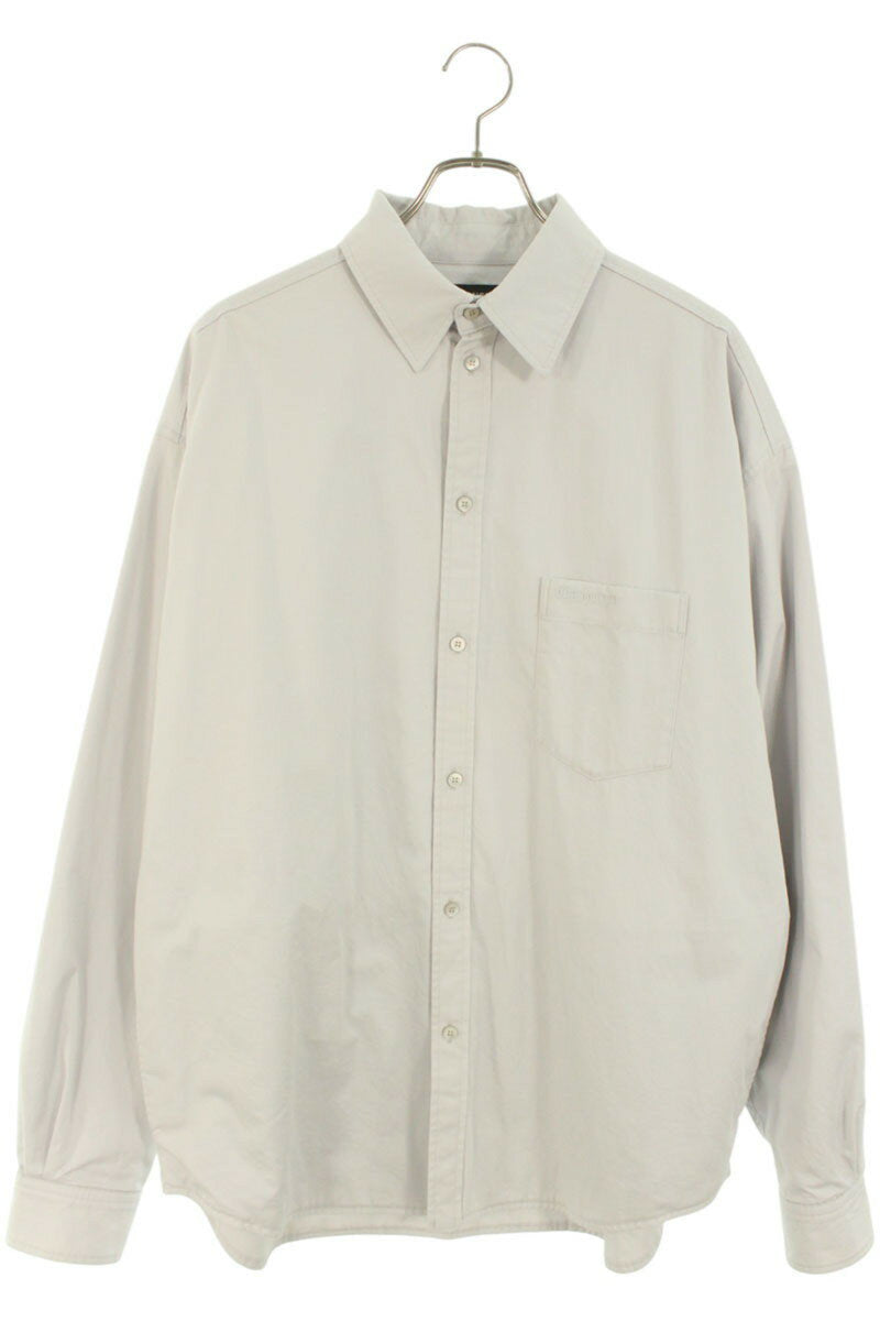 Balenciaga Oversized Long Sleeve Shirt Gray Size 44