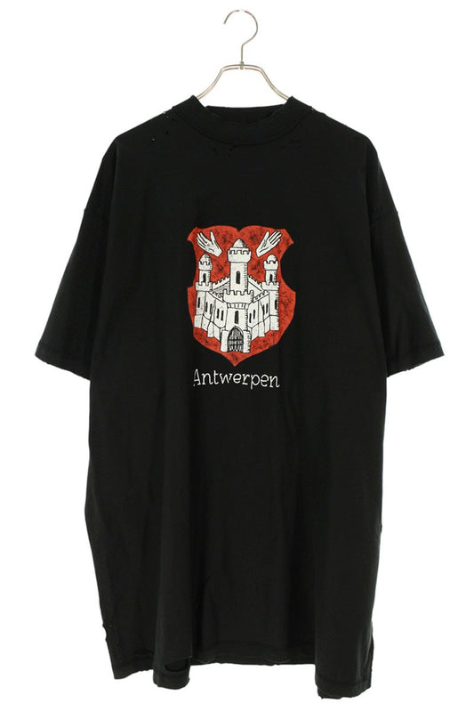 Balenciaga ANTWERP Distressed T-Shirt Black Size XXL
