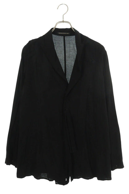 Yohji Yamamoto No Collar Long Sleeve Shirt Black Size M