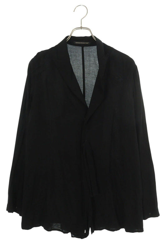 Yohji Yamamoto No Collar Long Sleeve Shirt Black Size M