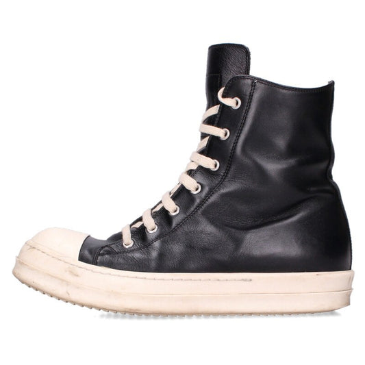 Rick Owens Leather Sneakers Black x White Size 41