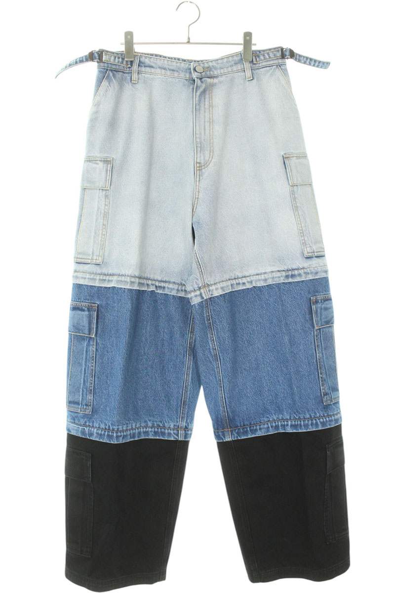 Vetements 25SS Cargo Denim Pants Blue x Black Size 30