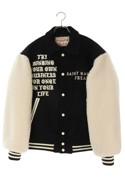 SAINT MICHAEL CPFM Varsity Jacket Black/White Size S