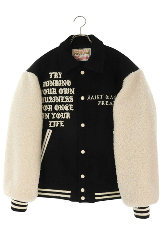 SAINT MICHAEL CPFM Varsity Jacket Black/White Size S