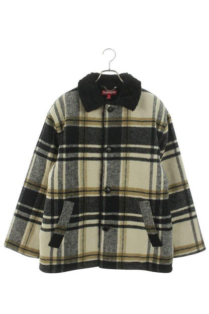Supreme 25AW Plaid Car Coat White x Black Size M