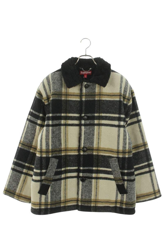Supreme 25AW Plaid Car Coat White x Black Size M