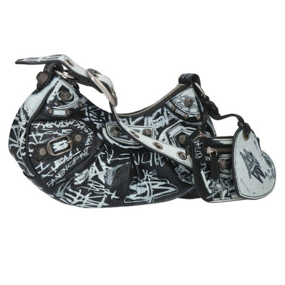 Balenciaga Luca Gaul Graffiti Shoulder Bag Black x White One Size