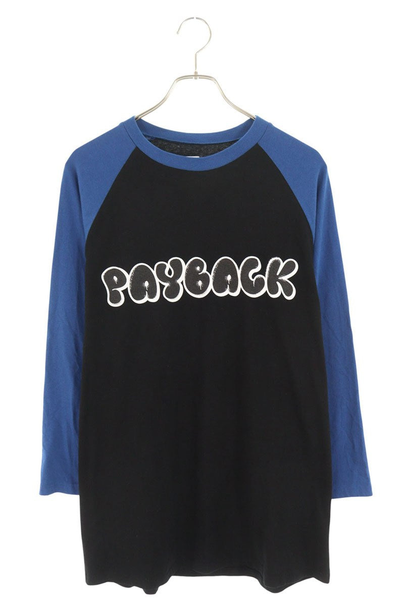 SEQUEL Logo Print Long Sleeve T-Shirt Black x Blue Size XL