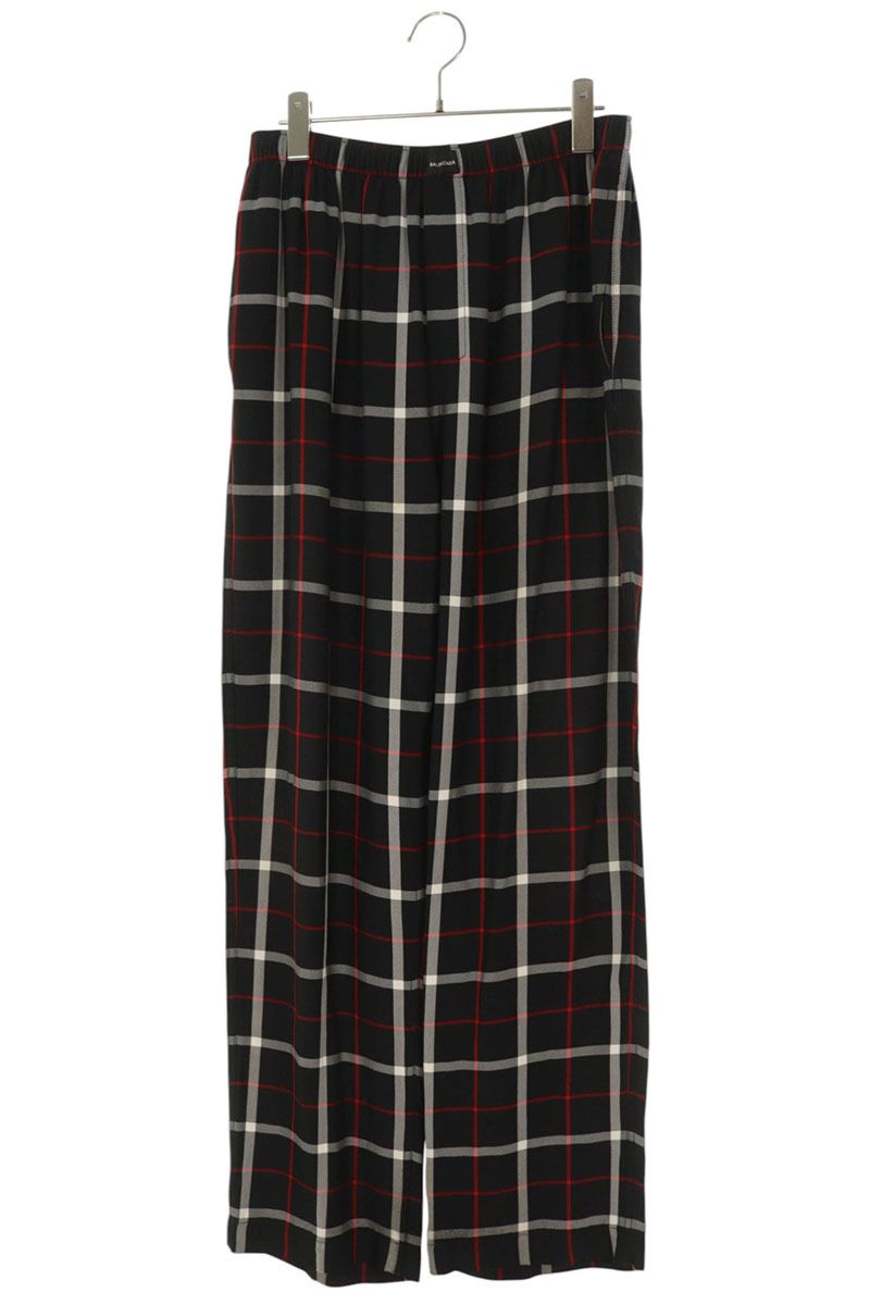 Balenciaga Wide Long Pants Black x Red Size 32