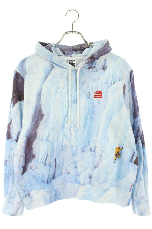 Supreme x The North Face 21SS Ice Climb Hooded Sweatshirt Blue Size M