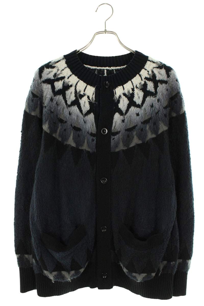 Sacai 24SS Cardigan Black x Blue Size M