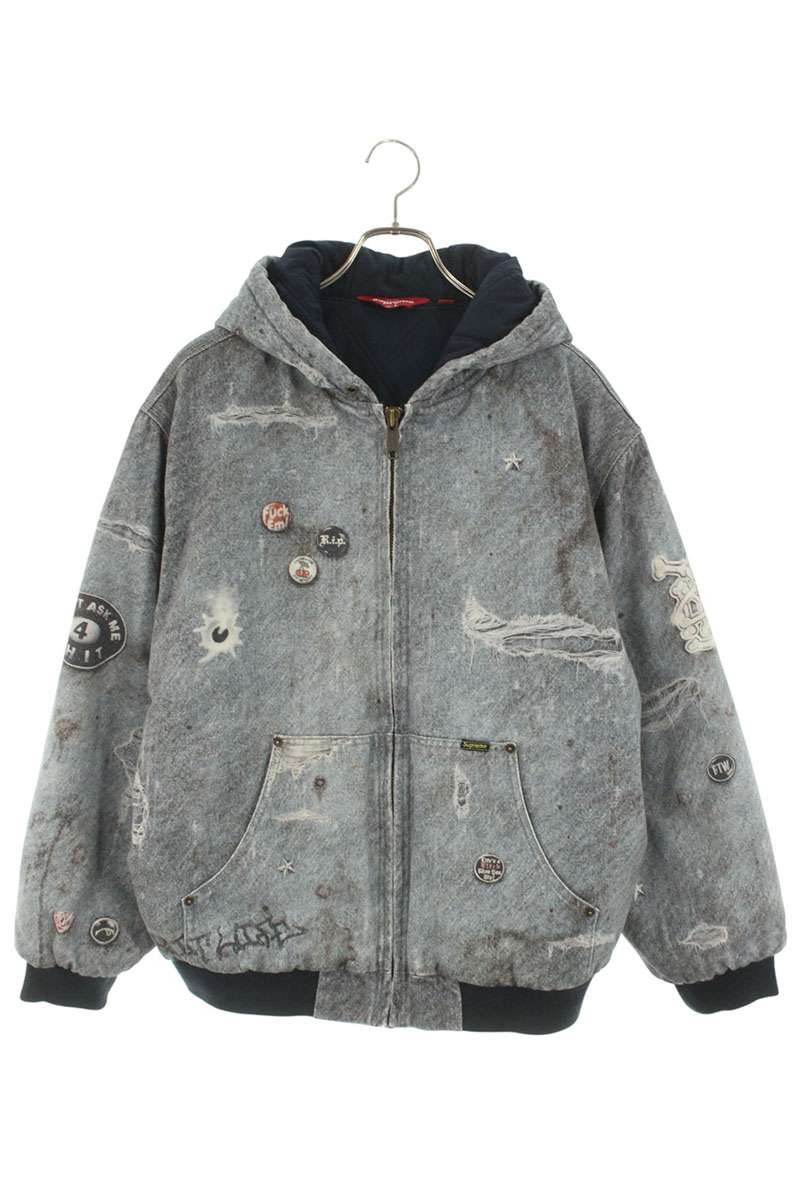 Supreme 24AW HJR Trompe L'oeil Hooded Work Jacket Blouson Blue Size L