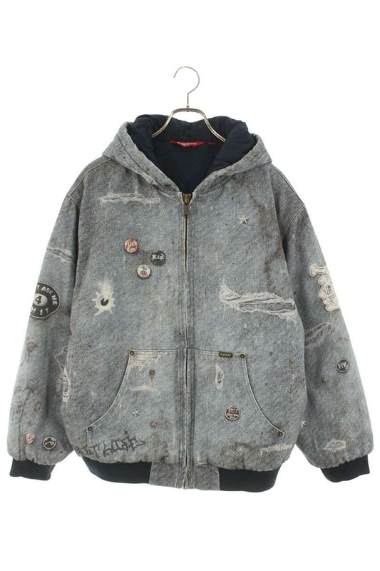 Supreme 24AW HJR Trompe L'oeil Hooded Work Jacket Blouson Blue Size L